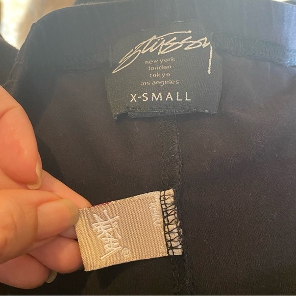 STUSSY Black White Graphic Shorts Size Xsmall - Picture 6 of 6
